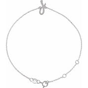 Platinum Initial J 6 1/2-7 1/2" Bracelet