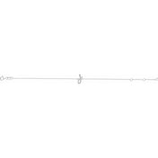 14K White Initial J 6 1/2-7 1/2" Bracelet