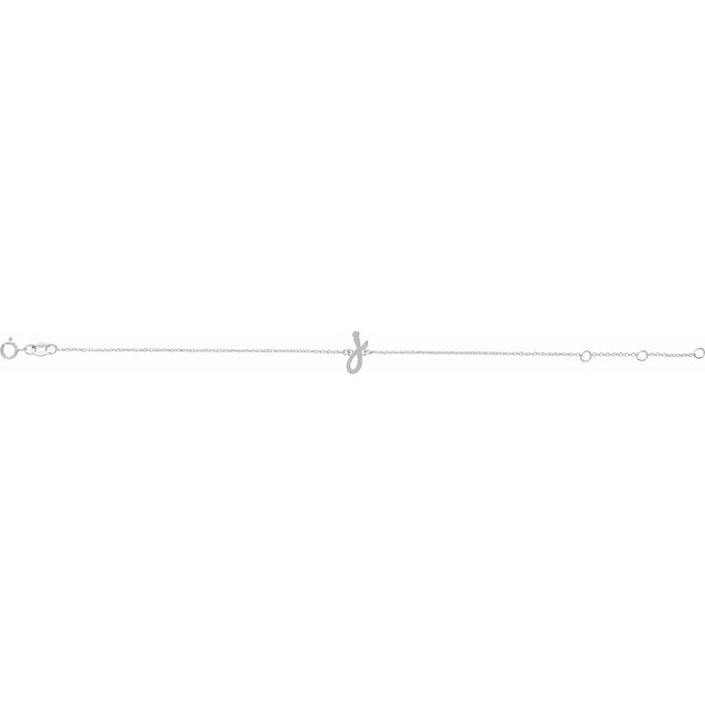 Platinum Initial J 6 1/2-7 1/2" Bracelet