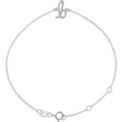 Platinum Initial B 6 1/2-7 1/2" Bracelet