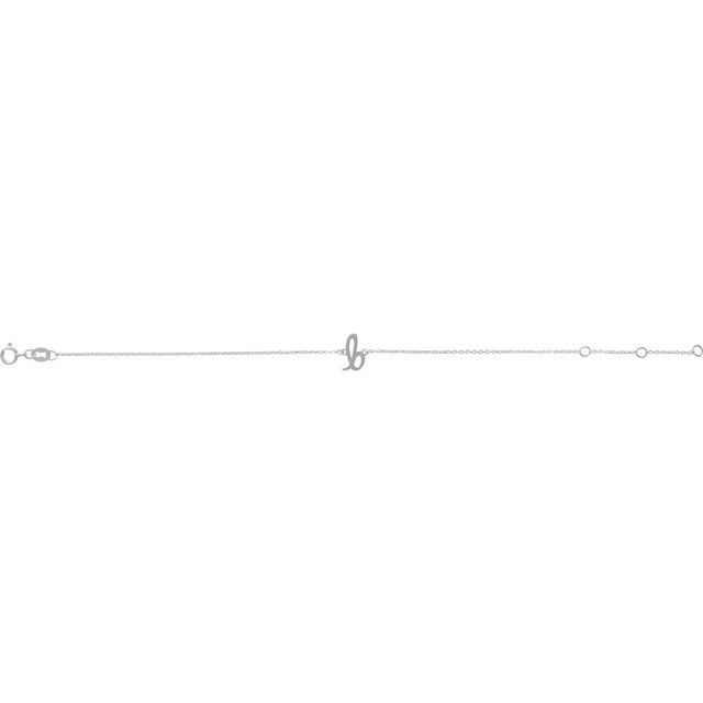 Platinum Initial B 6 1/2-7 1/2" Bracelet