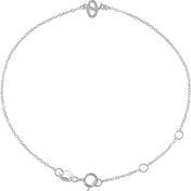 14K White Initial O 6 1/2-7 1/2" Bracelet