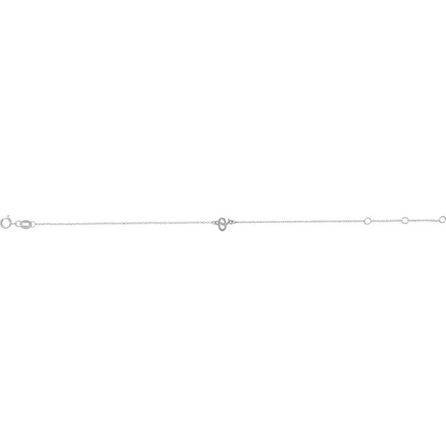 Platinum Initial O 6 1/2-7 1/2" Bracelet