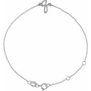 Platinum Initial Q 6 1/2-7 1/2" Bracelet