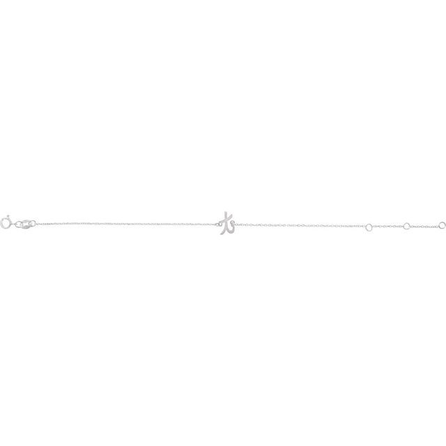 Platinum Initial T 6 1/2-7 1/2" Bracelet