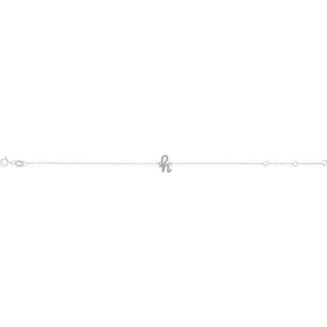 14K White Initial H 6 1/2-7 1/2" Bracelet