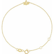 14K Yellow Initial S 6 1/2-7 1/2" Bracelet