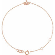 14K Rose Initial S 6 1/2-7 1/2" Bracelet
