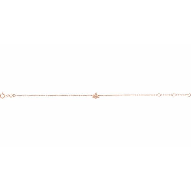 14K Rose Initial S 6 1/2-7 1/2" Bracelet
