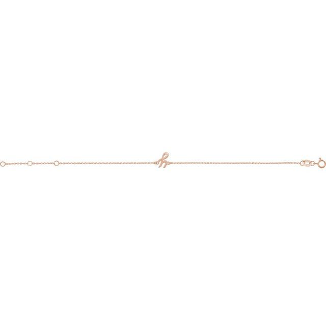 14K Rose Initial Y 6 1/2-7 1/2" Bracelet