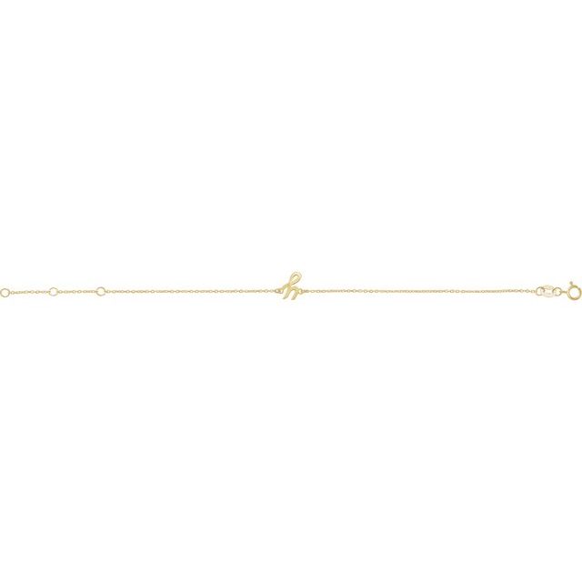 14K Yellow Initial Y 6 1/2-7 1/2" Bracelet