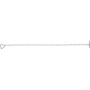 14K White Heart & Paperclip-Style Chain 6" Bracelet