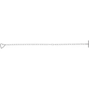 14K White Heart & Paperclip-Style Chain 6" Bracelet