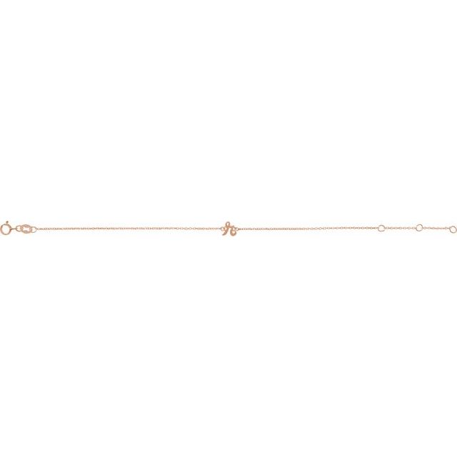 14K Rose Initial R 6 1/2-7 1/2" Bracelet