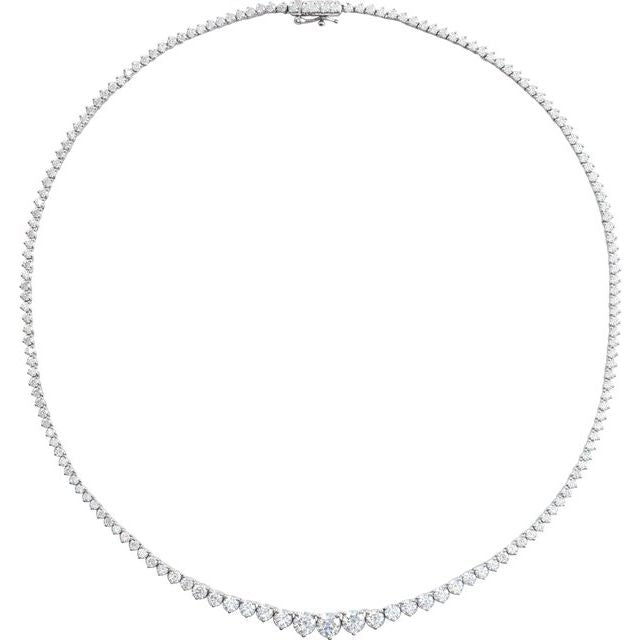 14K Lab-Grown Diamond Line Necklace in Various Carat Weights and Lengths
