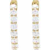 14K Yellow 2 1/5 CTW Lab-Grown Diamond Inside-Outside Hoop Earrings