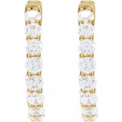 14K Yellow 2 1/5 CTW Lab-Grown Diamond Inside-Outside Hoop Earrings