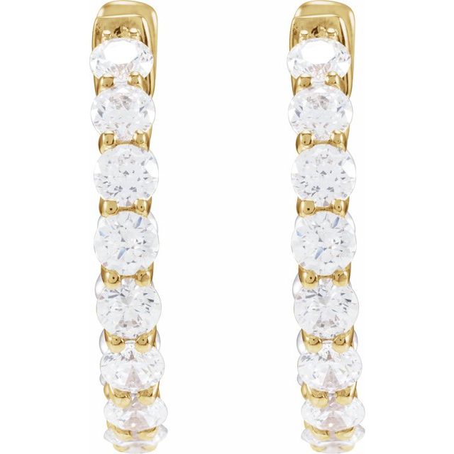 5 CTW Lab-Grown Diamond Inside-Outside Hoop Earrings