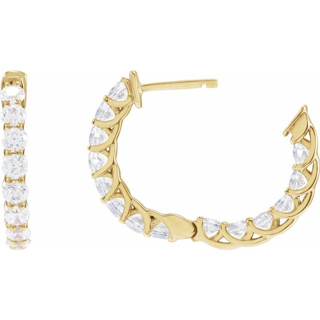 5 CTW Lab-Grown Diamond Inside-Outside Hoop Earrings