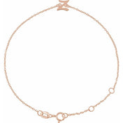 14K Rose Initial Z 6 1/2-7 1/2" Bracelet