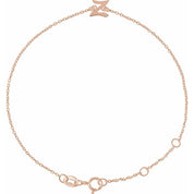 14K Rose Initial Z 6 1/2-7 1/2" Bracelet