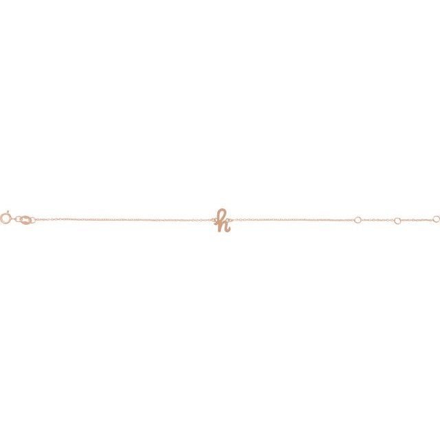 14K Rose Initial H 6 1/2-7 1/2" Bracelet