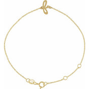 14K Yellow Initial F 6 1/2-7 1/2" Bracelet