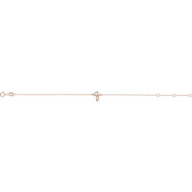 14K Rose Initial Q 6 1/2-7 1/2" Bracelet