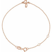 14K Rose Initial Q 6 1/2-7 1/2" Bracelet