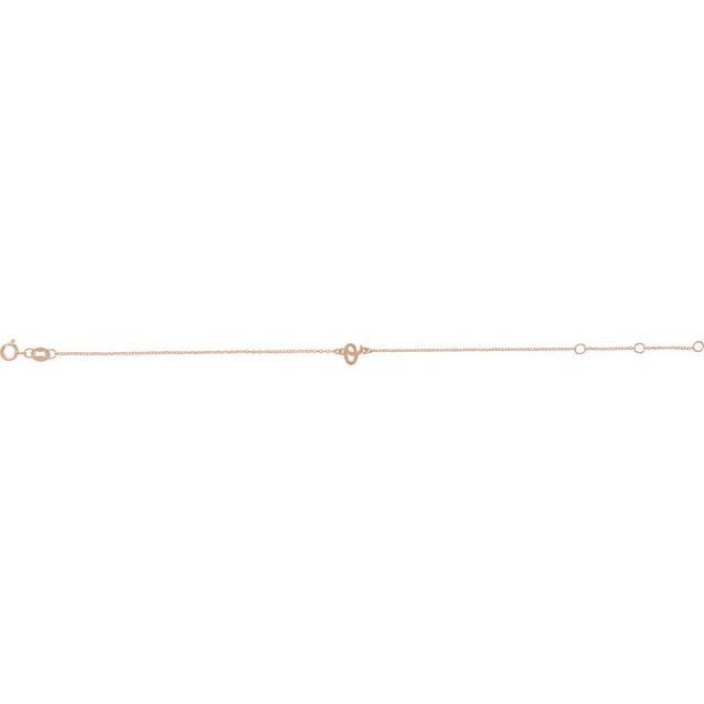 14K Rose Initial O 6 1/2-7 1/2" Bracelet