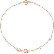 14K Rose Initial O 6 1/2-7 1/2" Bracelet