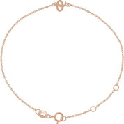 14K Rose Initial O 6 1/2-7 1/2" Bracelet