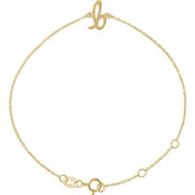 14K Yellow Initial B 6 1/2-7 1/2" Bracelet