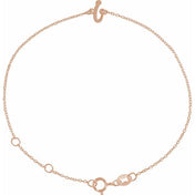 14K Rose Initial I 6 1/2-7 1/2" Bracelet