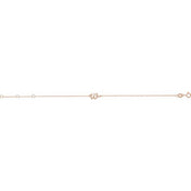 14K Rose Initial W 6 1/2-7 1/2" Bracelet
