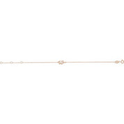 14K Rose Initial W 6 1/2-7 1/2" Bracelet