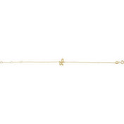 14K Yellow Initial D 6 1/2-7 1/2" Bracelet