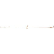 14K Rose Initial D 6 1/2-7 1/2" Bracelet