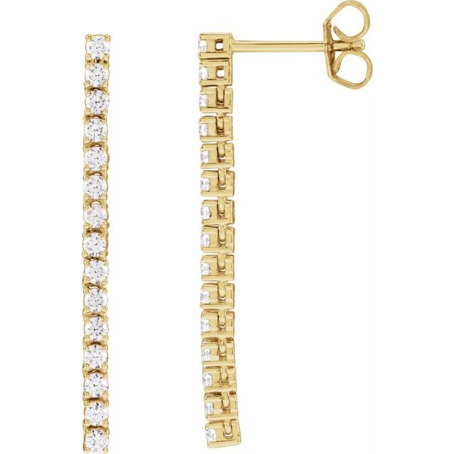 14K Yellow Gold 3/4 CTW Lab-Grown Diamond Earrings - LG600