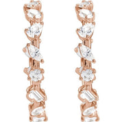14K Rose 2 CTW Lab-Grown Diamond 25.4 mm Hoop Earrings