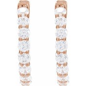 14K Rose 2 1/5 CTW Lab-Grown Diamond Inside-Outside Hoop Earrings
