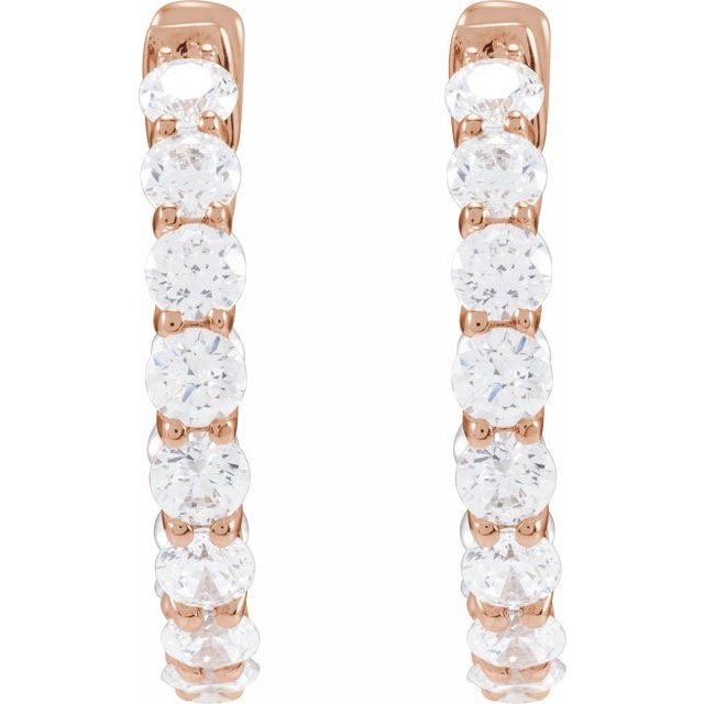 5 CTW Lab-Grown Diamond Inside-Outside Hoop Earrings
