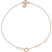 14K Rose Initial G 6 1/2-7 1/2" Bracelet