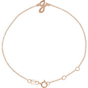 14K Rose Initial G 6 1/2-7 1/2" Bracelet