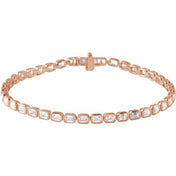 14K Rose 6 1/4 CTW Lab-Grown Diamond Line 7" Bracelet