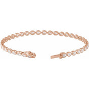 14K Rose 4 9/10 CTW Lab-Grown Diamond Line 7" Bracelet