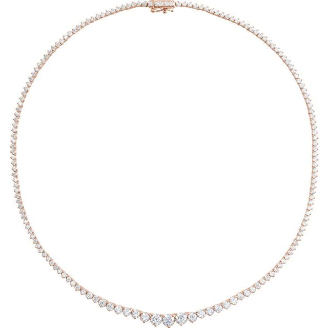 14K Lab-Grown Diamond Line Necklace in Various Carat Weights and Lengths
