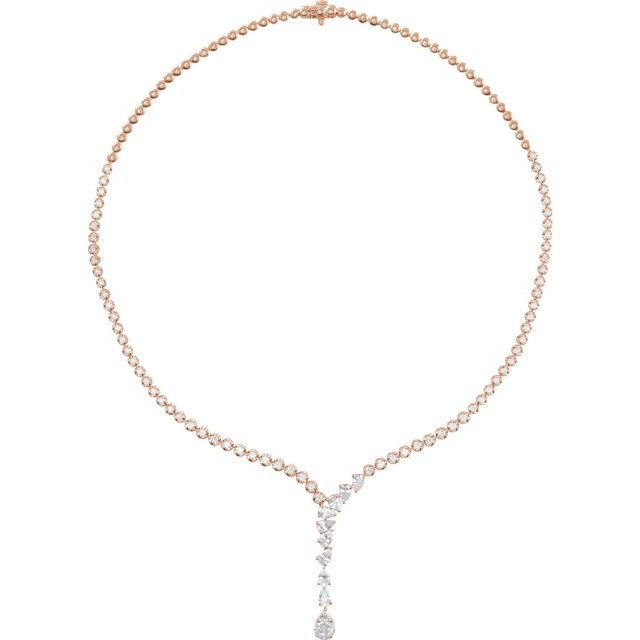 14K Lab-Grown Diamond Line Necklace in Various Carat Weights and Lengths