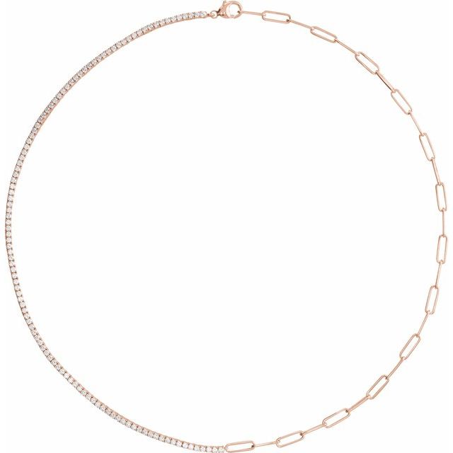 14K Lab-Grown Diamond Line Necklace in Various Carat Weights and Lengths