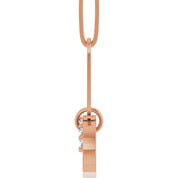 14K Rose .08 CTW Natural Diamond Charm 16" Necklace